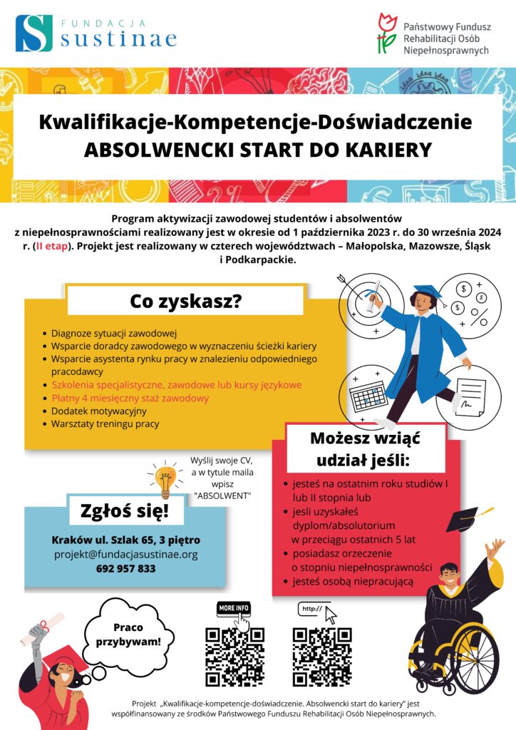 Plakat projekty Absolwencki start do kariery
